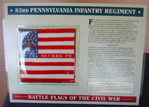 83rd Pennsylvania Infantry Regiment Battle Flag Patch  