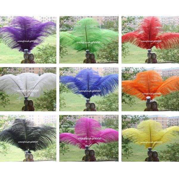 10 ostrich feathers optional colors wedding decorations  