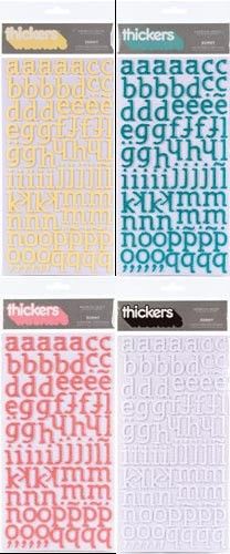 American Crafts THICKERS Glitter Foam Adhesive Letters SUNNY ALPHABET 