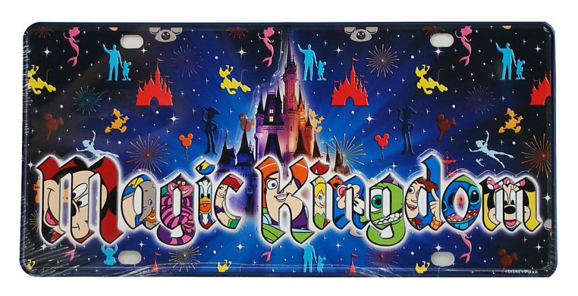 Disney World Magic Kingdom Logo Mickey & Friends Castle Car License 