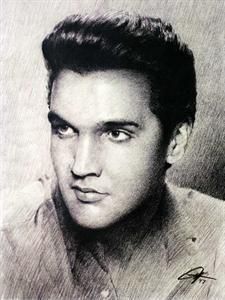 Elvis Presley Sketch Portrait Charcoal Pencil Drawing  