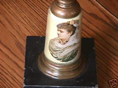 Antique Victorian Oil Lamp   Lady Portrait  