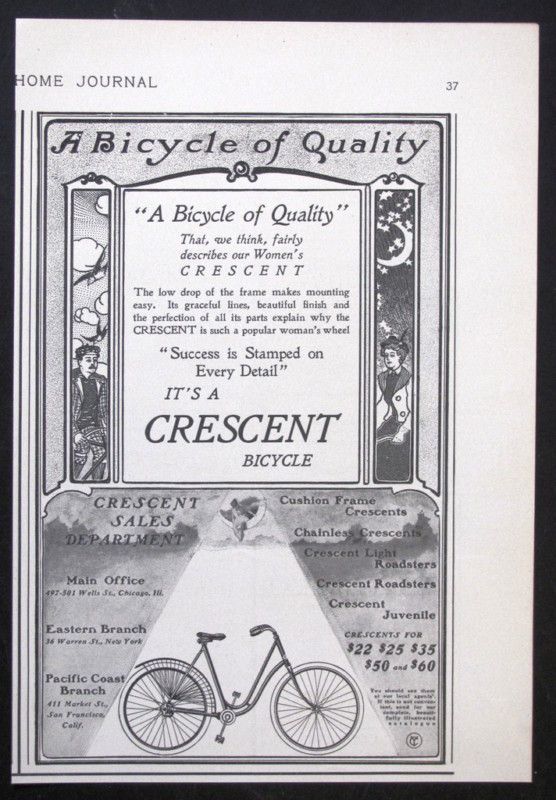   CRESCENT Bicycle magazine Ad Bike Biking Riding Sport Outdoors s2242