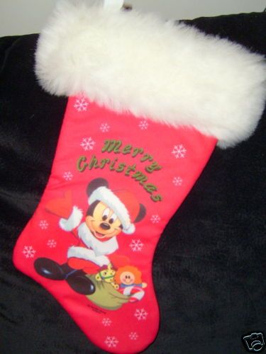 DISNEY MICKEY MOUSE PLUSH CHRISTMAS STOCKING 15 IN NEW  