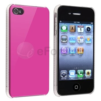 Pink Glossy Plastic Case Cover+Privacy Filter Accessory Bundle For 