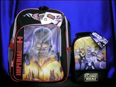 Star Wars Darth Vader Backpack & Clone Wars Lunchbox  