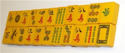 Vintage Butterscotch 22 Mah Jong Tiles For Crafts & Jewelry  