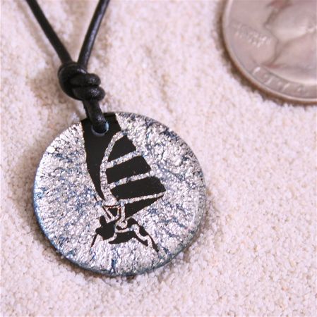 Windsurfing Sail Board Pendant Leather Necklace Boom R5  